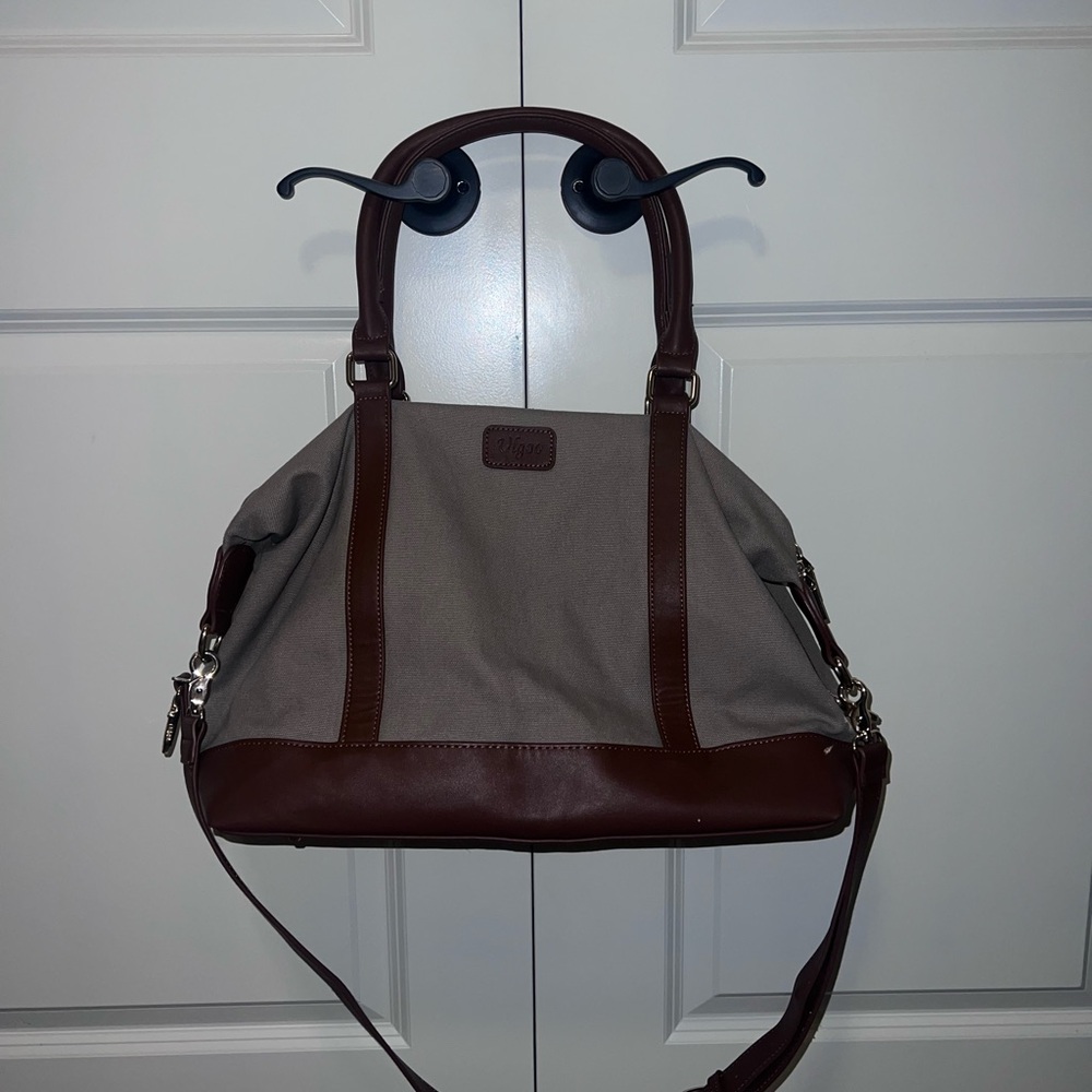 Elegant Brown and Gray Men's Duffel Bag